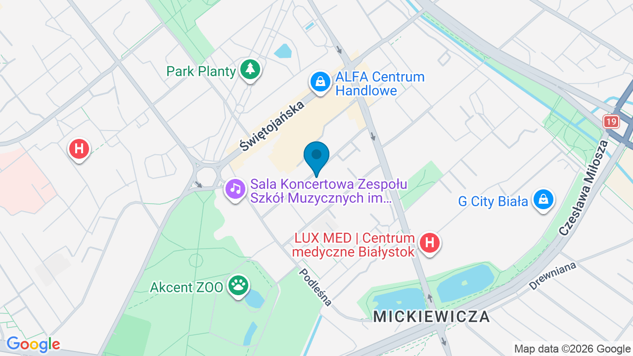 Mapa: Białystok, ul. Parkowa 3